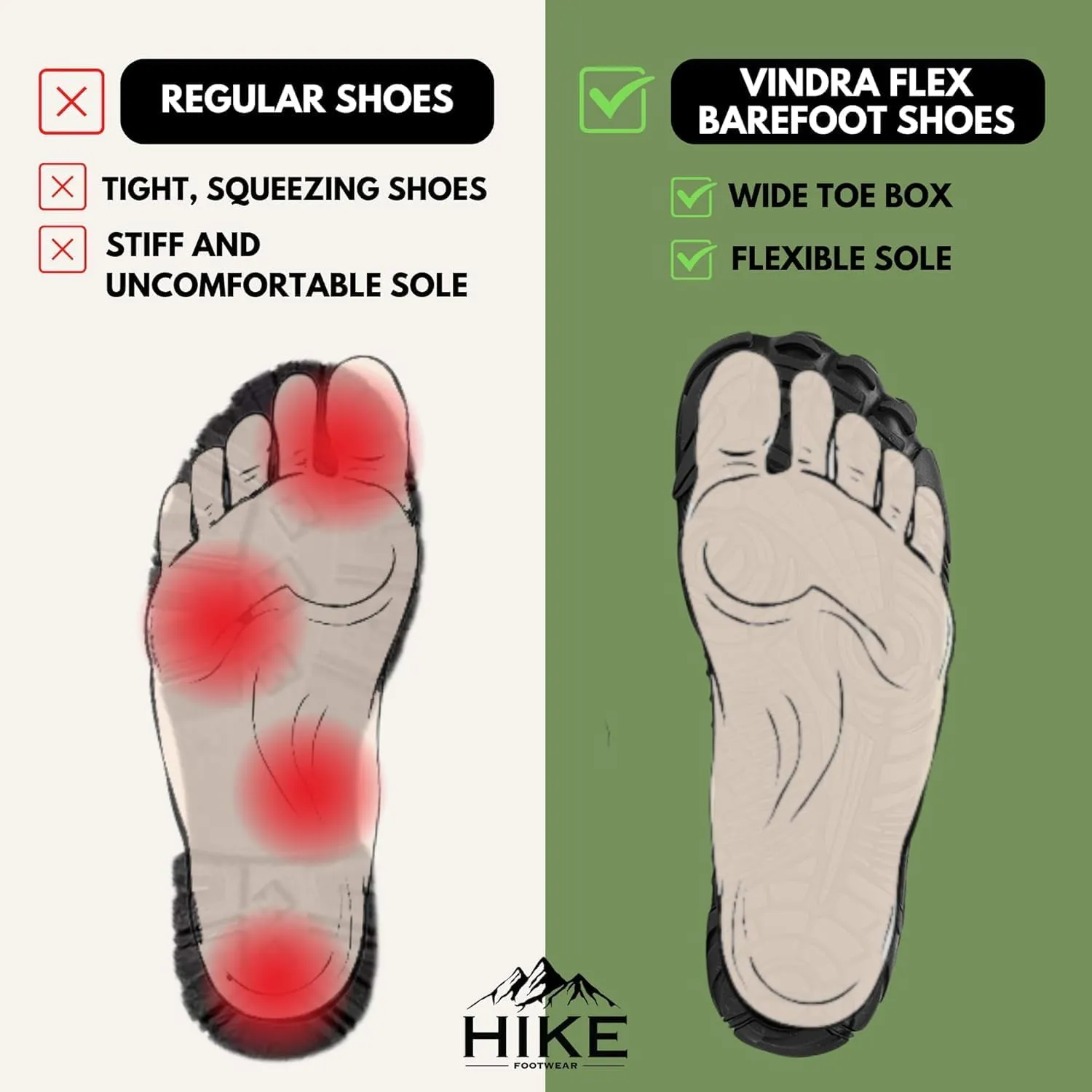 HF Vindra Flex Non-Slip and Universal Winter Barefoot Shoes for Women Men, Wide Toe Box, Lightweight walking Boots Promotes Healthy Foot Posture