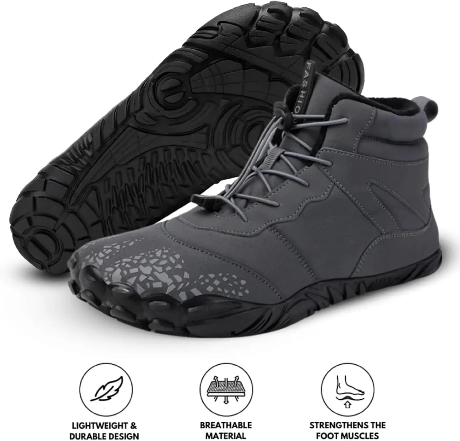 HF Vindra Flex Non-Slip and Universal Winter Barefoot Shoes for Women Men, Wide Toe Box, Lightweight walking Boots Promotes Healthy Foot Posture