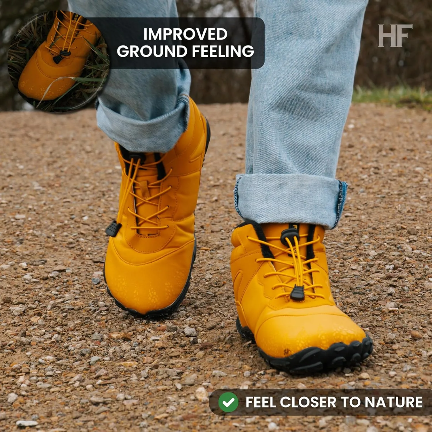 HF Vindra Flex Non-Slip and Universal Winter Barefoot Shoes for Women Men, Wide Toe Box, Lightweight walking Boots Promotes Healthy Foot Posture