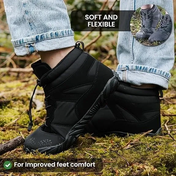 HF Vindra Flex Non-Slip and Universal Winter Barefoot Shoes for Women Men, Wide Toe Box, Lightweight walking Boots Promotes Healthy Foot Posture