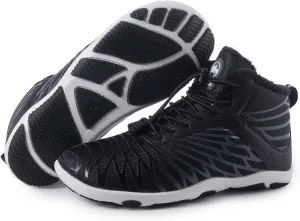 HF Winter Ergonomic Supportive Winter Barefoot Shoes, Zero-Drop Sole, Wide Toe Box Innovative Design Walking Boots Unisex Black