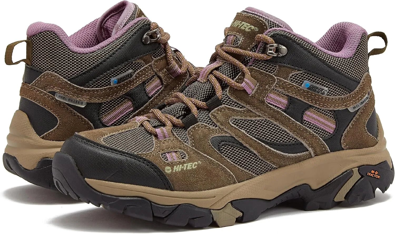 HI-TEC Apex Lite Mid WP Waterproof Hiking Boots for Women, Lightweight Outdoor and Trail Shoes