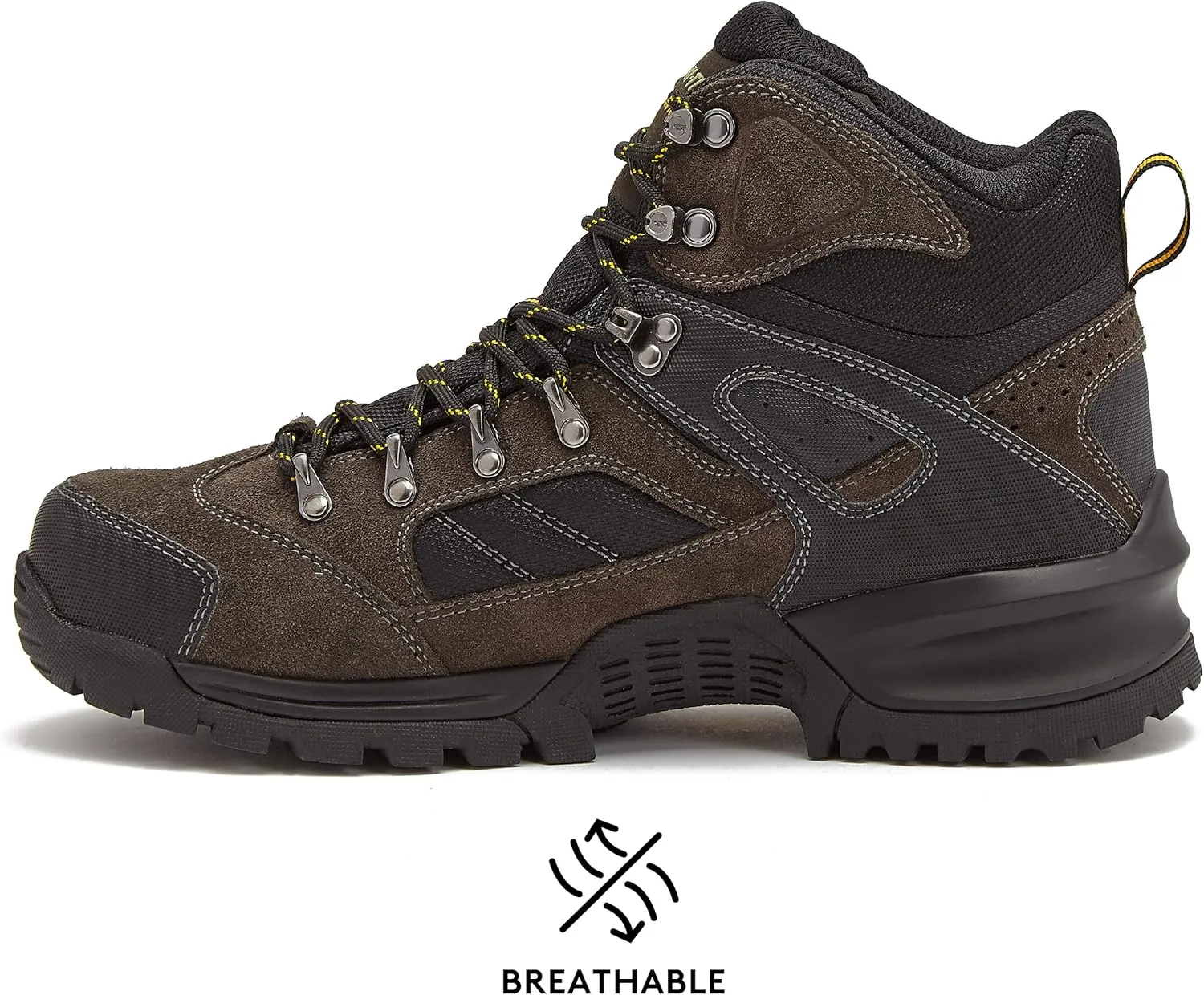 HI-TEC Black Rock WP Mid Men's Waterproof Hiking Boots, Lightweight Breathable Backpacking and Trail Shoes