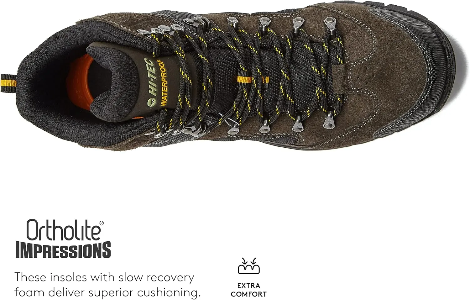 HI-TEC Black Rock WP Mid Men's Waterproof Hiking Boots, Lightweight Breathable Backpacking and Trail Shoes