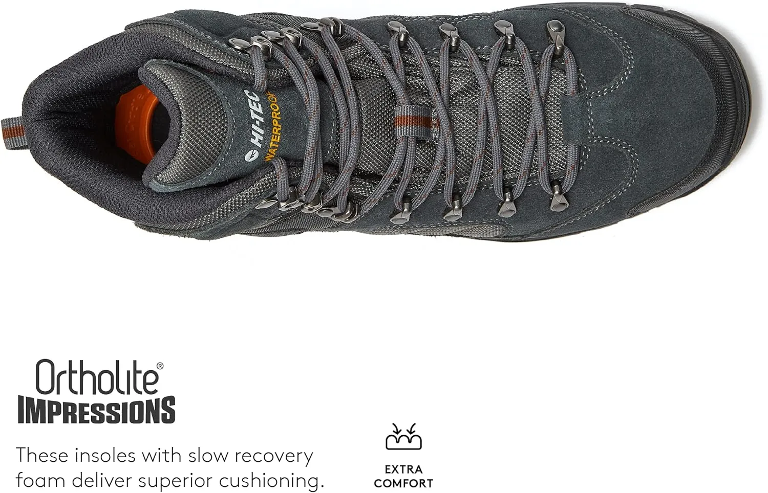 HI-TEC Black Rock WP Mid Men's Waterproof Hiking Boots, Lightweight Breathable Backpacking and Trail Shoes