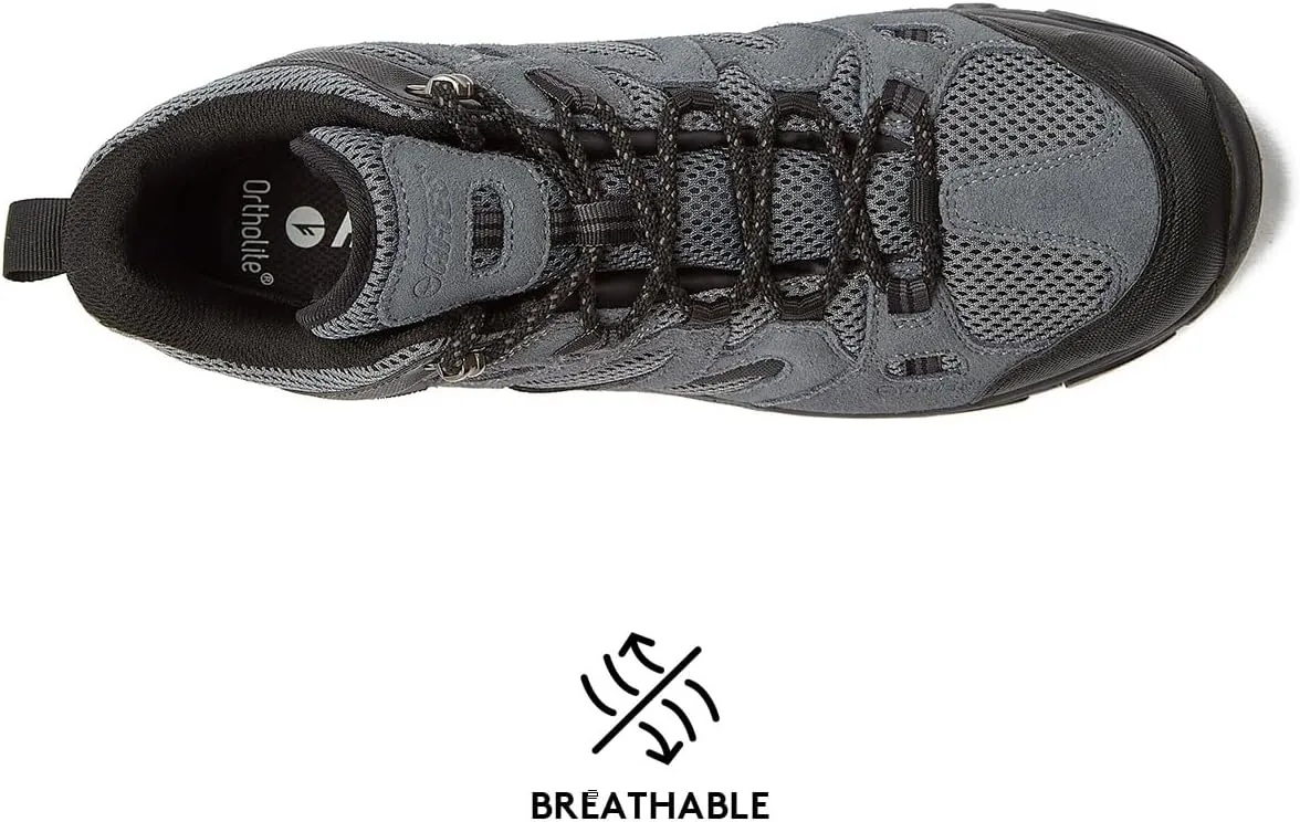 HI-TEC Ravus WP Mid Waterproof Hiking Boots for Men, Lightweight Breathable Outdoor Trekking Shoes