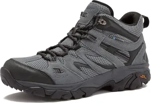 HI-TEC Ravus WP Mid Waterproof Hiking Boots for Men, Lightweight Breathable Outdoor Trekking Shoes