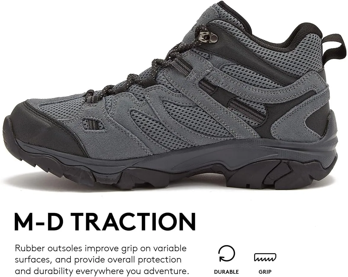 HI-TEC Ravus WP Mid Waterproof Hiking Boots for Men, Lightweight Breathable Outdoor Trekking Shoes