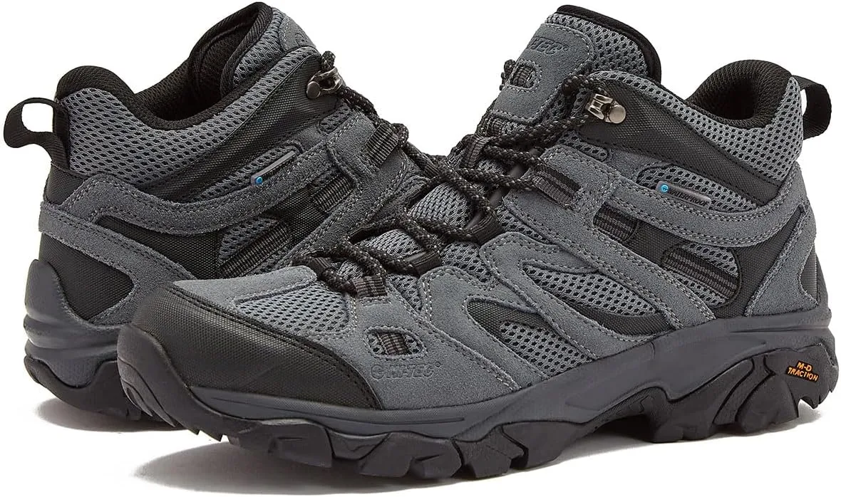HI-TEC Ravus WP Mid Waterproof Hiking Boots for Men, Lightweight Breathable Outdoor Trekking Shoes