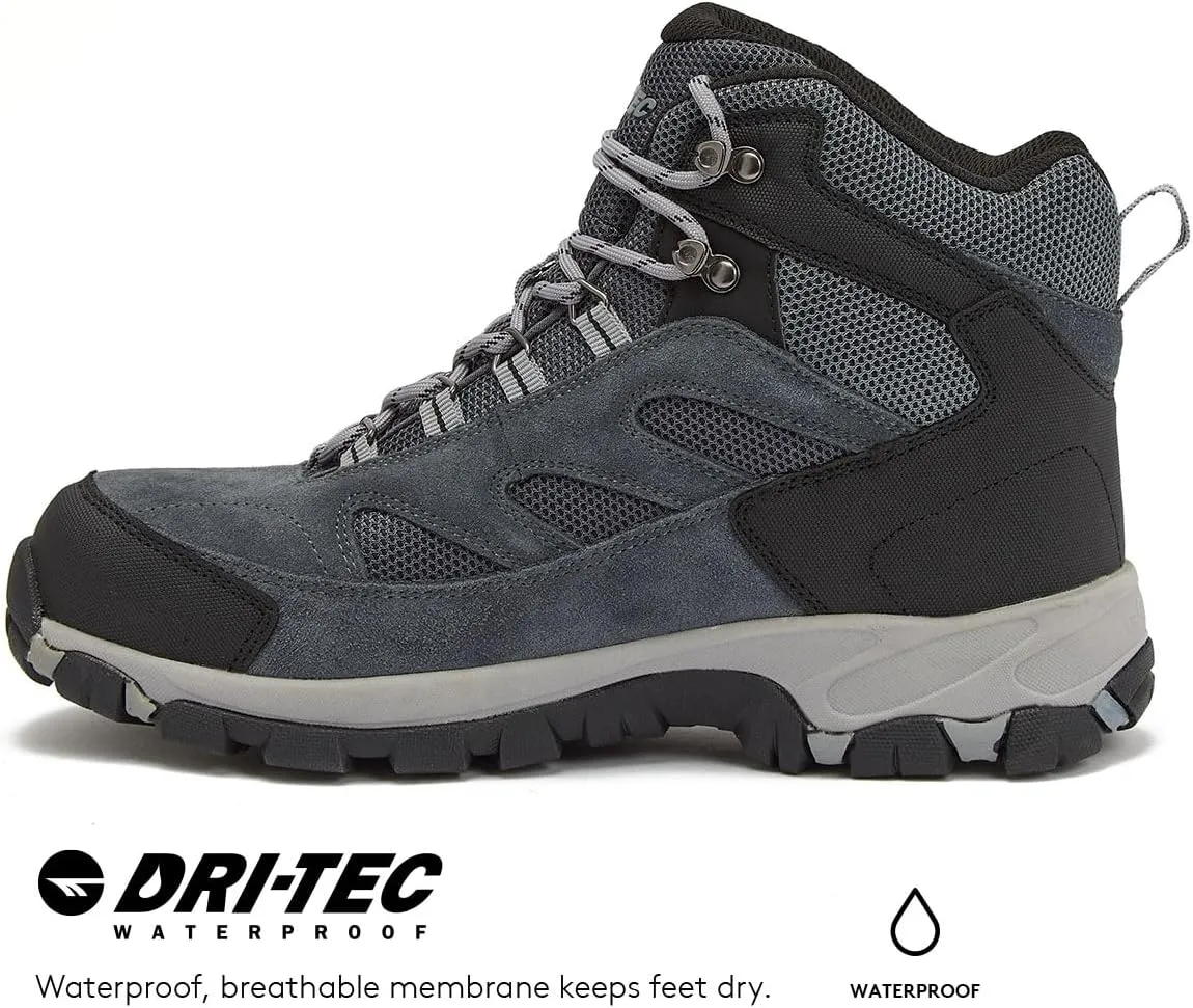 HI-TEC Yosemite WP Mid Waterproof Hiking Boots for Men, Lightweight Breathable Outdoor Trekking Shoes