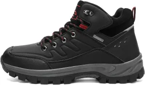 High Top Men’s Hiking Shoes Breathable Hiking Sneakers for Men Outdoor Anti Slip Walking Hiking Trailin Lightweight Walking Shoes Ankle Boots Camping Trail Shoes Black