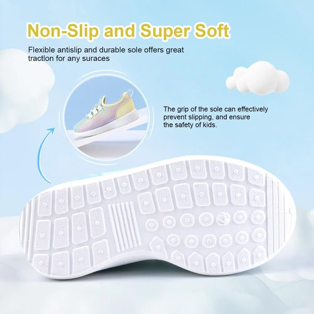 HIITAVE Girls Shoes Kids Slip on Tennis Sneakers Walking Running Athletic Gym Shoes