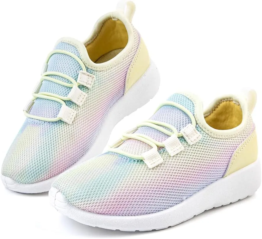 HIITAVE Girls Shoes Kids Slip on Tennis Sneakers Walking Running Athletic Gym Shoes