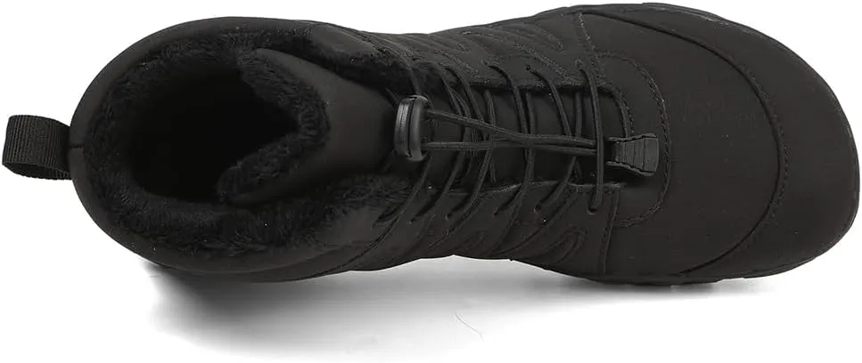 Hike Barefoot Boots Womens Mens Waterproof Fur Lined Winter Barefoot Shoes Minimalist Snow Boots Wide Toe Box Ankle Booties
