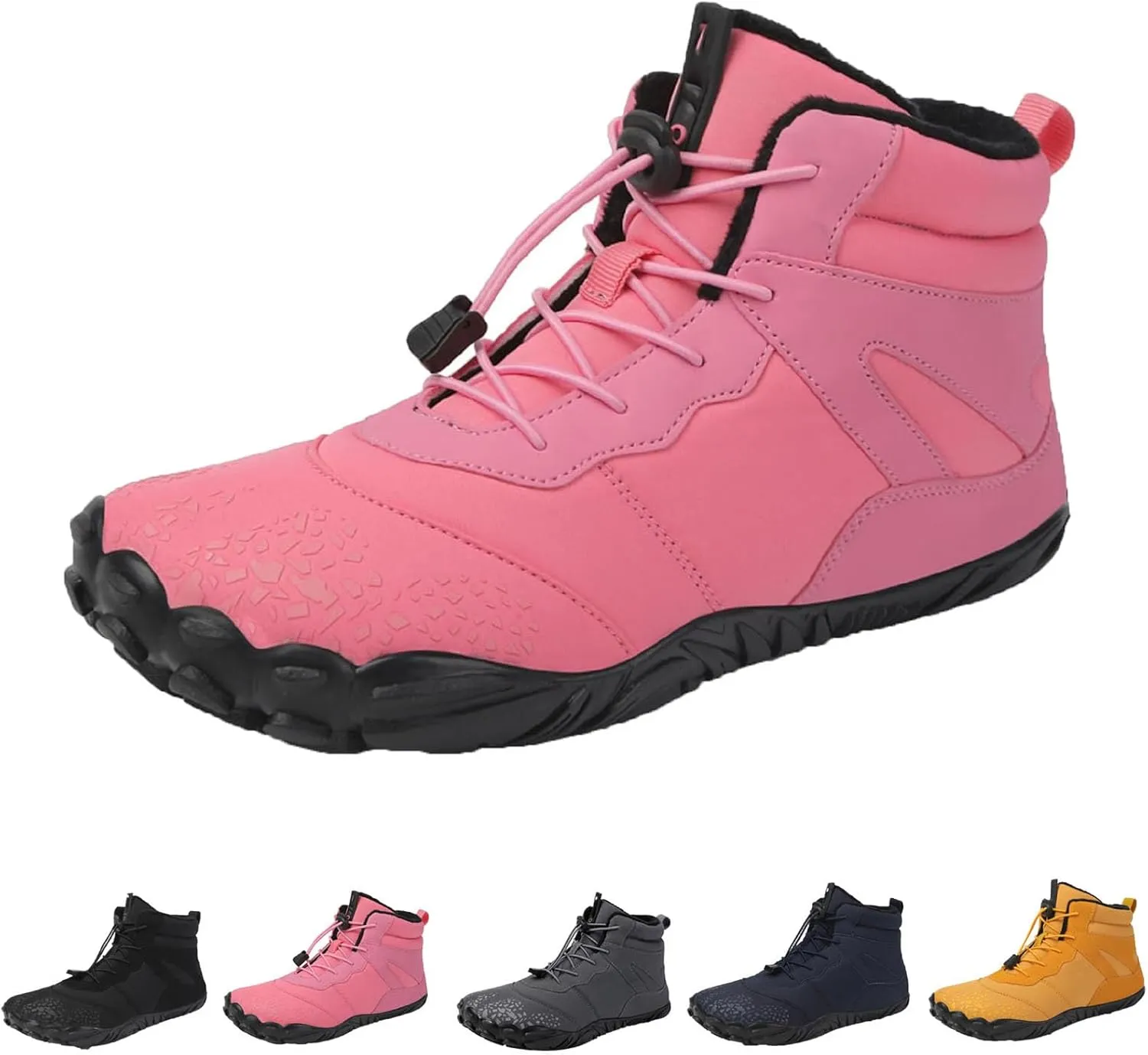 Hike Barefoot Footwear Womens Men, Winter Anti-Slip Ankle Boots Zero Drop Sole Trail Running Sneakers Wide Toe Box