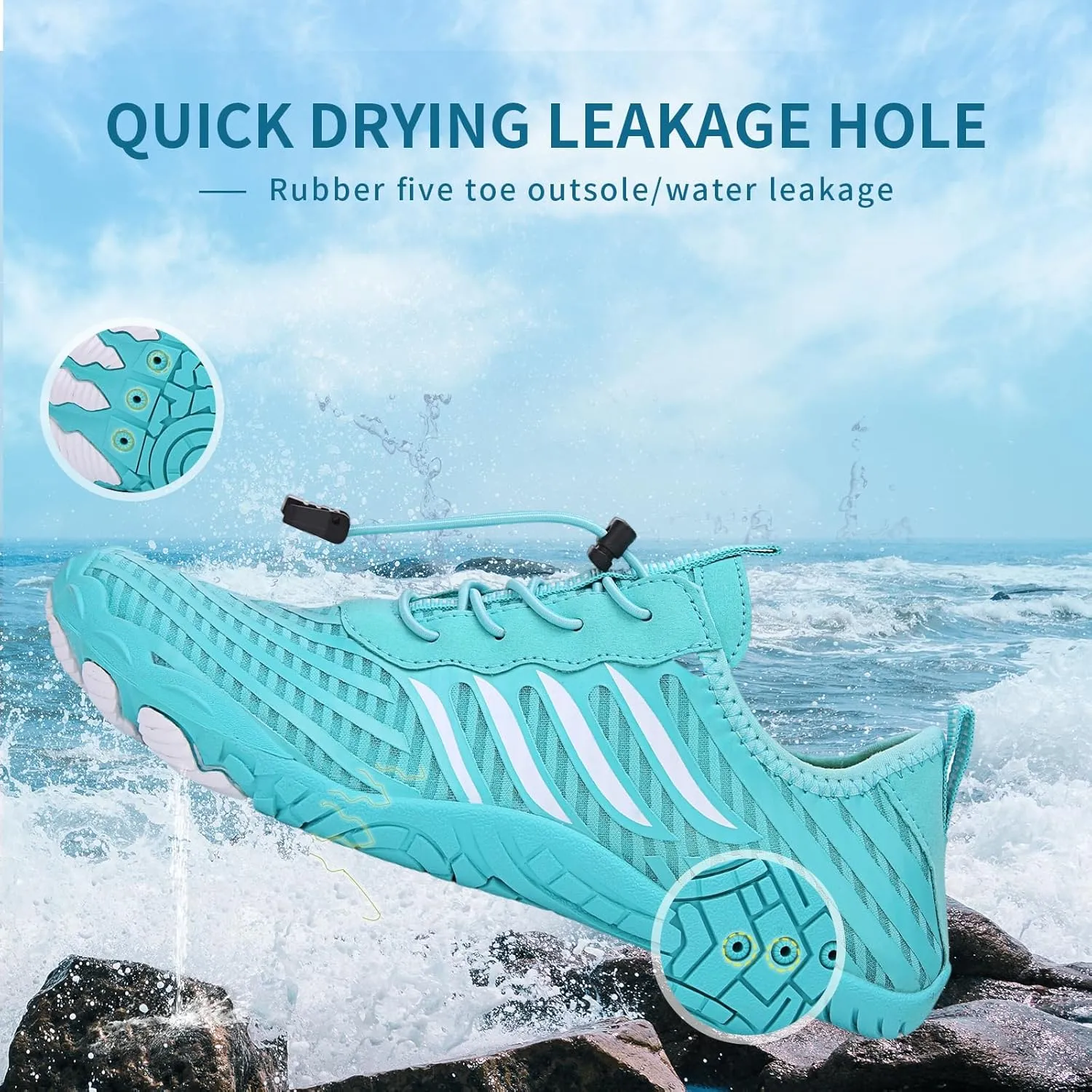 Hike Barefoot Shoes for Women Men - Quick Dry Wide Toe Box Beach Swim Athletic Sports Shoes, Non-Slip Hike Yoga Lightweight Footwear Aqua Hiking Walking Kayaking Diving Surfing