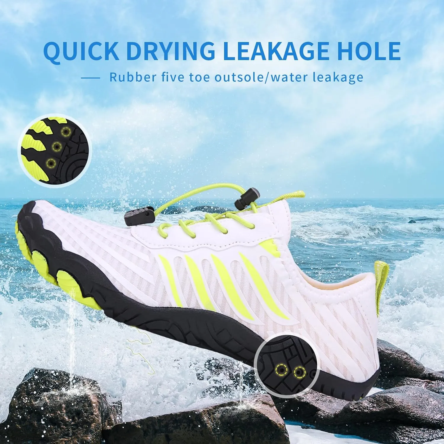 Hike Barefoot Shoes for Women Men - Quick Dry Wide Toe Box Beach Swim Athletic Sports Shoes, Non-Slip Hike Yoga Lightweight Footwear Aqua Hiking Walking Kayaking Diving Surfing