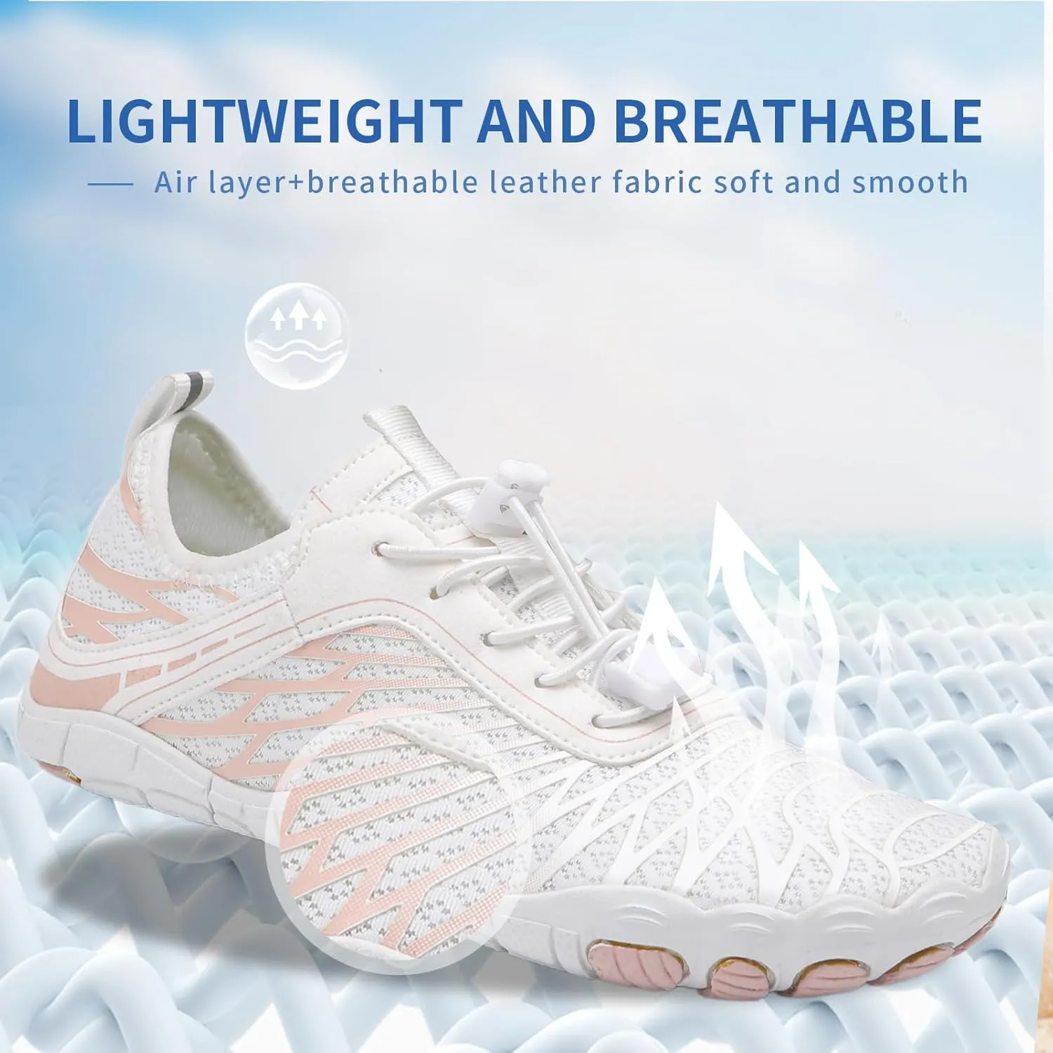 Hike Barefoot Shoes for Women Men - Quick Dry Wide Toe Box Beach Swim Athletic Sports Shoes, Non-Slip Hike Yoga Lightweight Footwear Aqua Hiking Walking Kayaking Diving Surfing