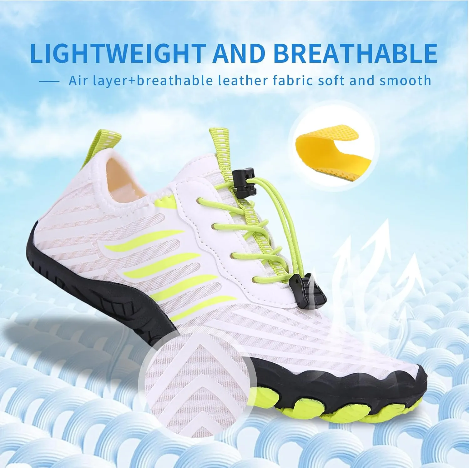 Hike Barefoot Shoes for Women Men - Quick Dry Wide Toe Box Beach Swim Athletic Sports Shoes, Non-Slip Hike Yoga Lightweight Footwear Aqua Hiking Walking Kayaking Diving Surfing