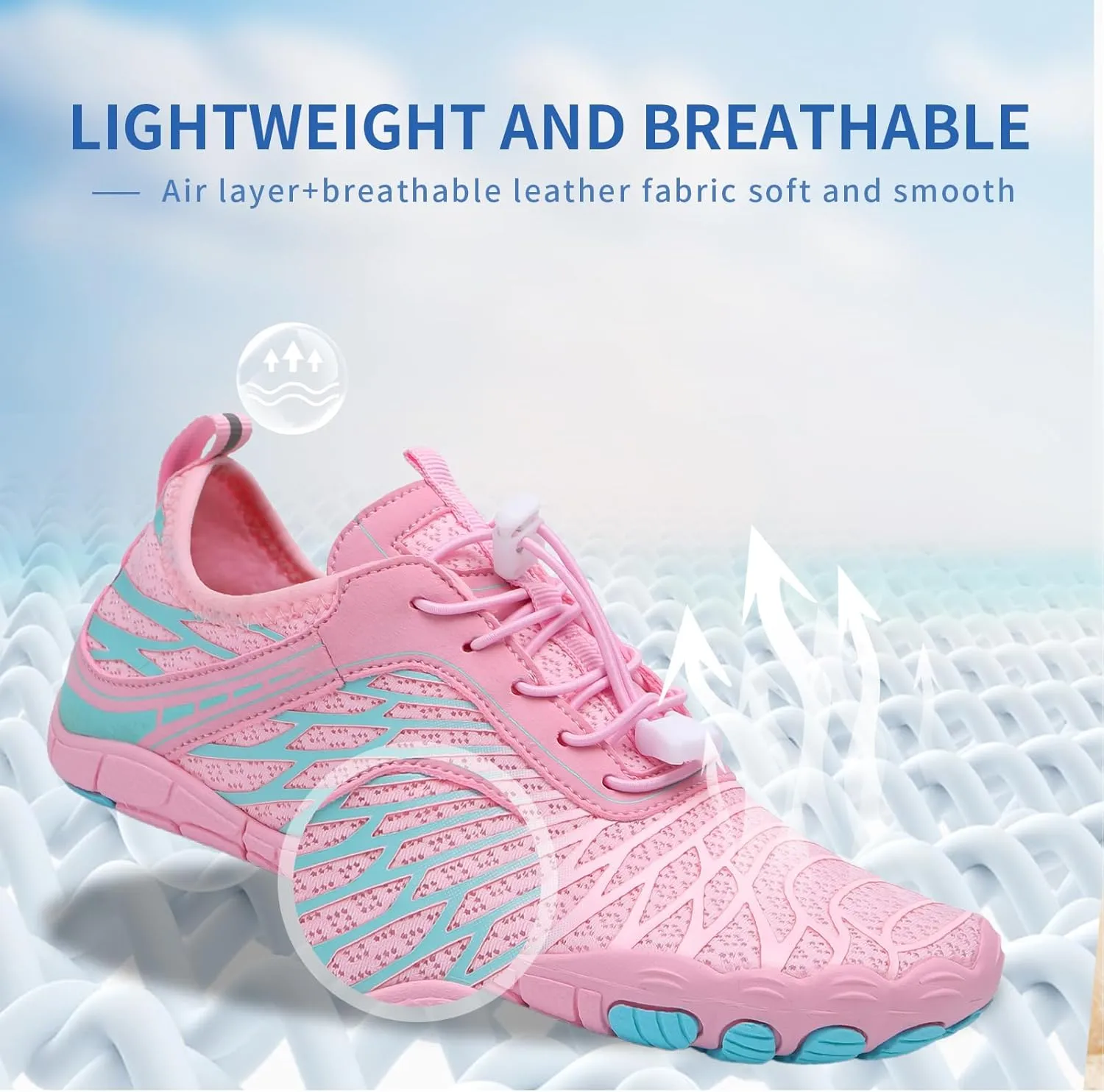 Hike Barefoot Shoes for Women Men - Quick Dry Wide Toe Box Beach Swim Athletic Sports Shoes, Non-Slip Hike Yoga Lightweight Footwear Aqua Hiking Walking Kayaking Diving Surfing