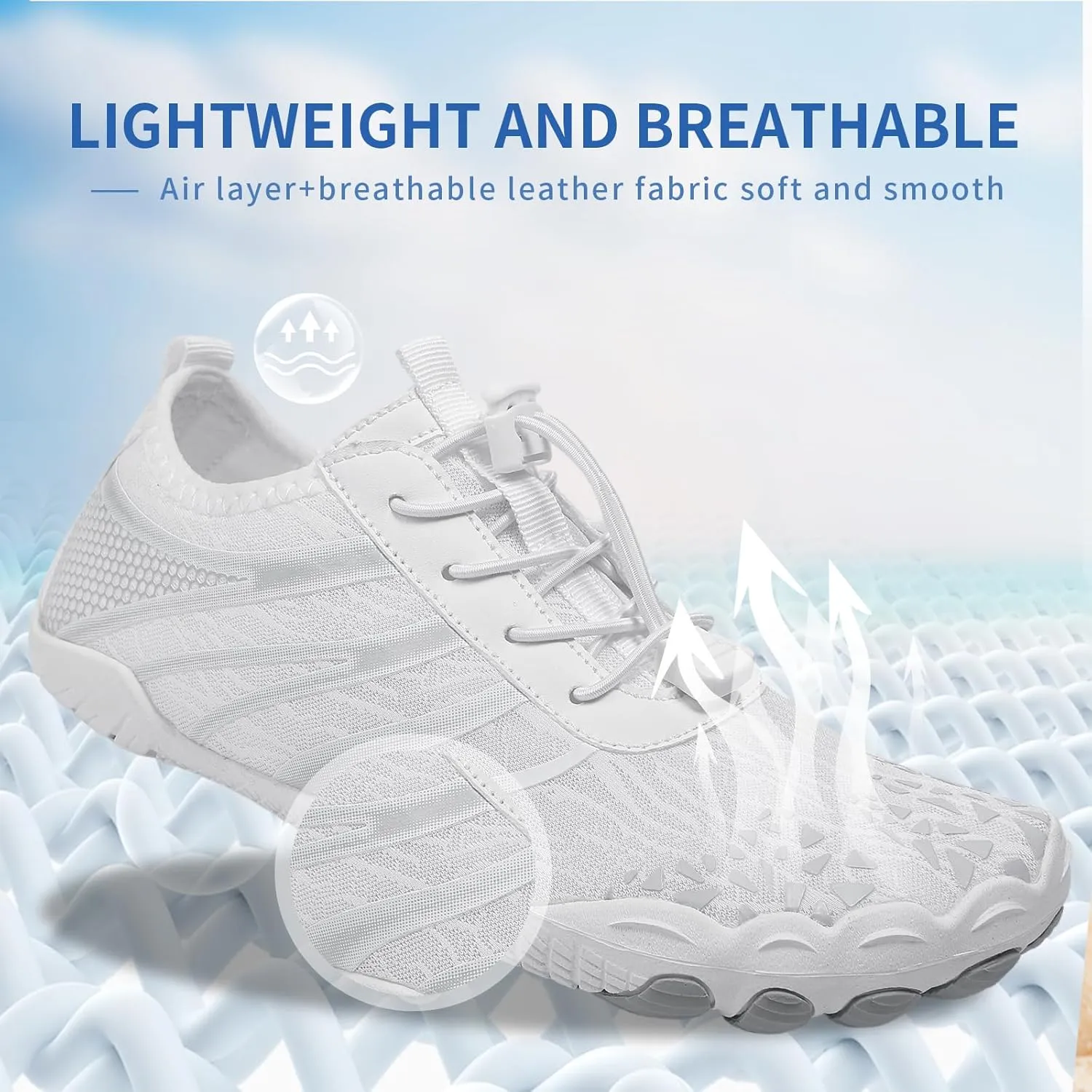 Hike Barefoot Shoes for Women Men - Quick Dry Wide Toe Box Beach Swim Athletic Sports Shoes, Non-Slip Hike Yoga Lightweight Footwear Aqua Hiking Walking Kayaking Diving Surfing