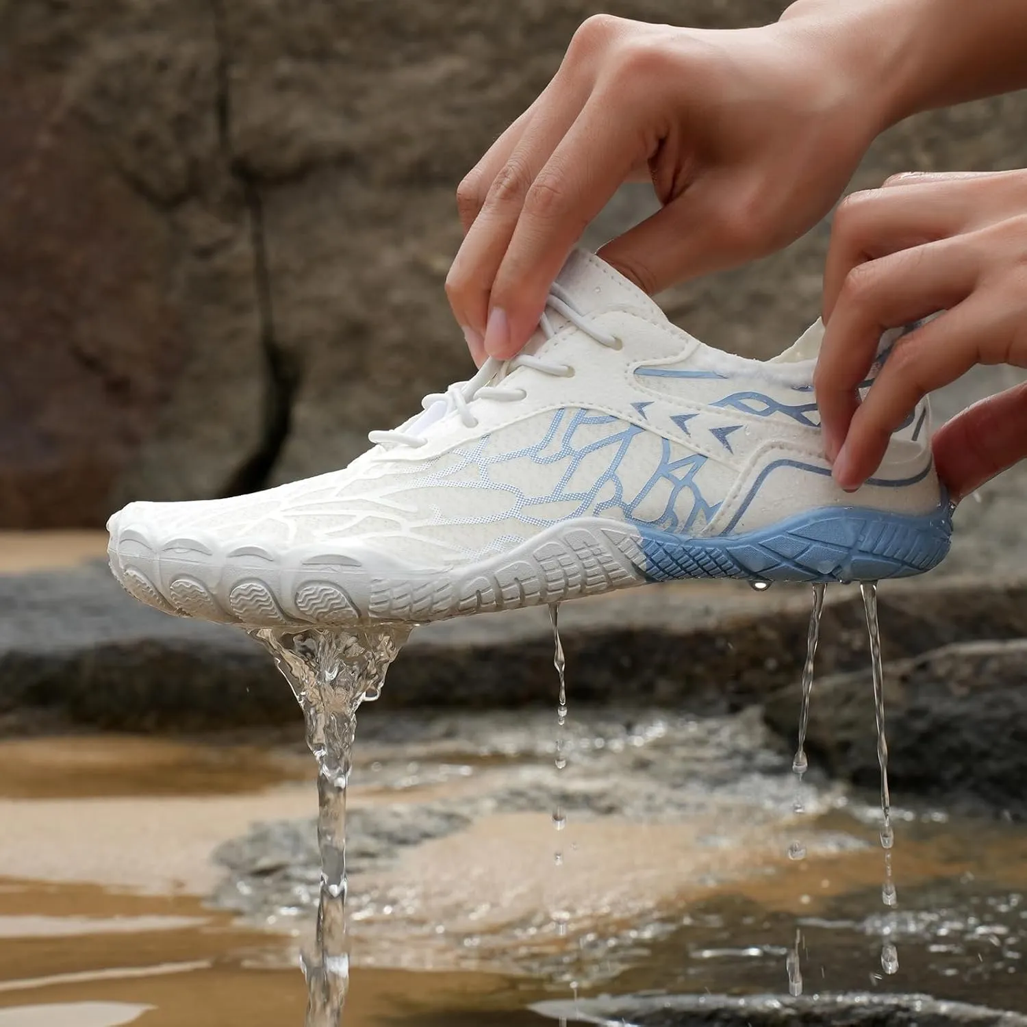 Hike Barefoot Shoes for Women Men Waterproof Trail Running Healthy & Non-Slip Barefoot Shoes Beach Pool Aqua Swim Surf Hiking Walking Footwear with Wide Toe Box