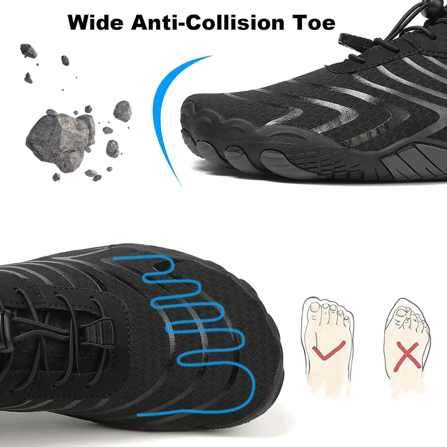 Hike Barefoot Shoes Women Men, Womens Footwear, Healthy & Non-Slip, Trail Running Shoes with Wide Toe and Zero Drop, for Both Genders, as Grounded Footwear