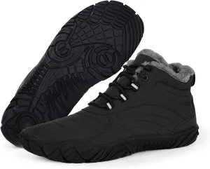Hike Winter Footwear Barefoot Boots Mens Womens, Waterproof Winter Snow Boots, Warm Ankle Booties, Wide Toe Barefoot Hiking Boots, Non-Slip Zero Drop Sole Hike Shoes for Hiking Walking Outdoor, 7 Women/6 Men