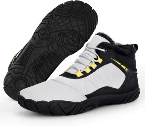 Hike Winter Footwear Barefoot Boots Mens Womens, Waterproof Winter Snow Boots, Warm Ankle Booties, Wide Toe Barefoot Hiking Boots, Non-Slip Zero Drop Sole Hike Shoes for Hiking Walking Outdoor