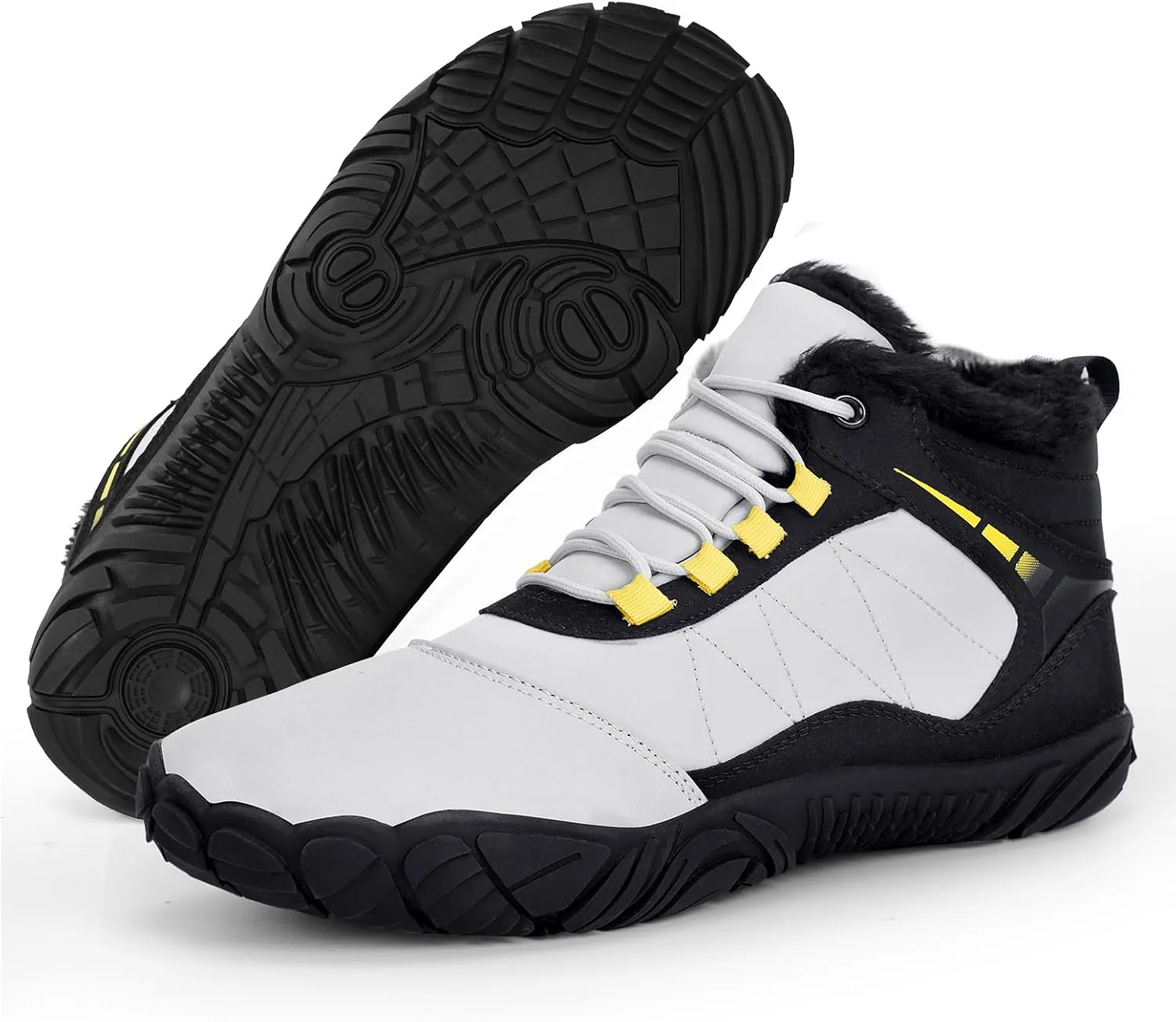 Hike Winter Footwear Barefoot Boots Mens Womens, Waterproof Winter Snow Boots, Warm Ankle Booties, Wide Toe Barefoot Hiking Boots, Non-Slip Zero Drop Sole Hike Shoes for Hiking Walking Outdoor