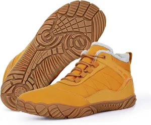 Hike Winter Footwear Barefoot Boots Mens Womens, Waterproof Winter Snow Boots, Warm Ankle Booties, Wide Toe Barefoot Hiking Boots, Non-Slip Zero Drop Sole Hike Shoes for Hiking Walking Outdoor