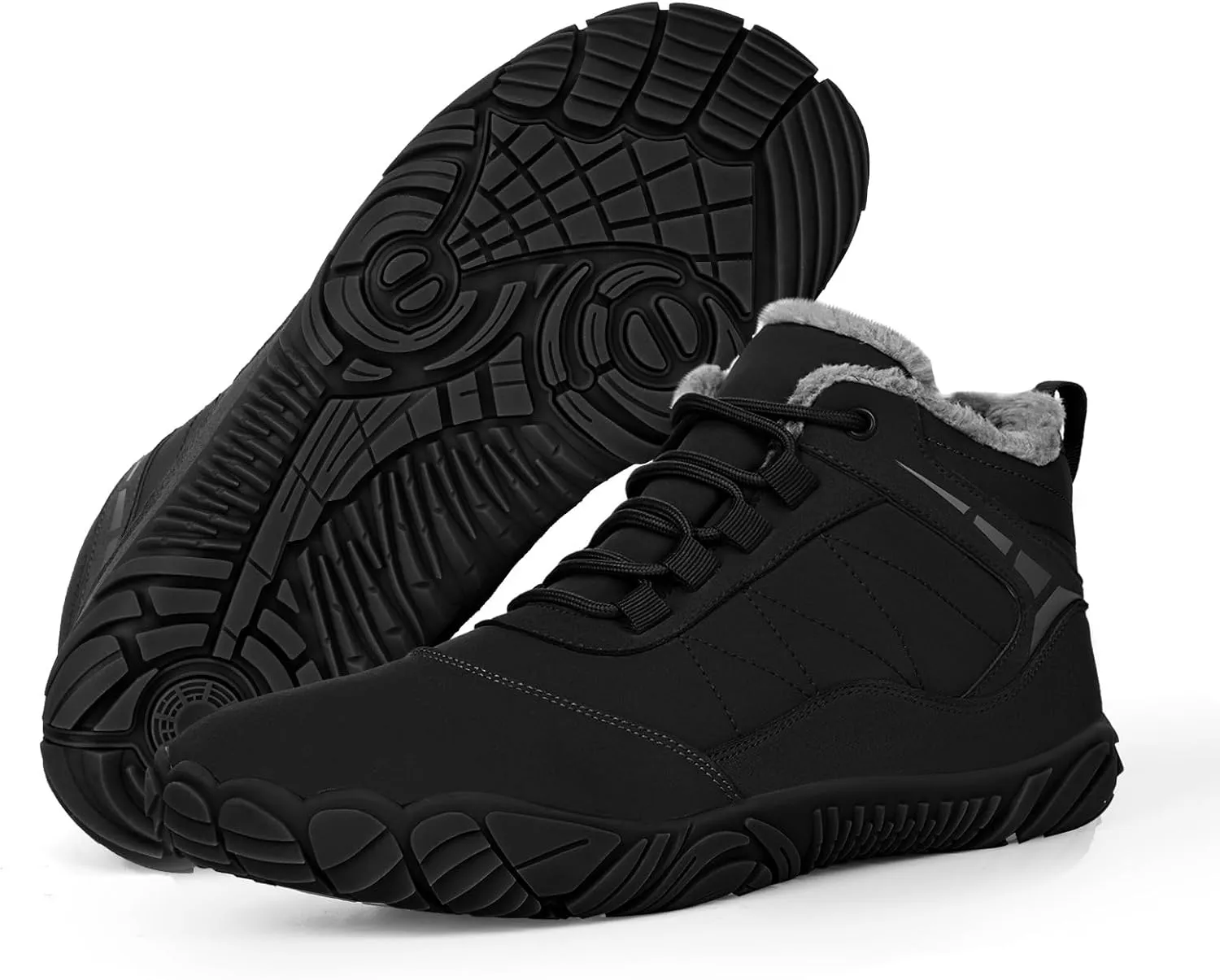 Hike Winter Footwear Barefoot Boots Mens Womens, Waterproof Winter Snow Boots, Warm Ankle Booties, Wide Toe Barefoot Hiking Boots, Non-Slip Zero Drop Sole Hike Shoes for Hiking Walking Outdoor