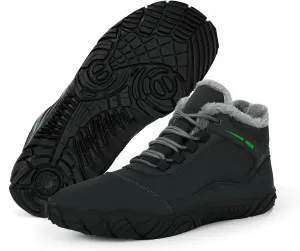 Hike Winter Footwear Barefoot Boots Mens Womens, Waterproof Winter Snow Boots, Warm Ankle Booties, Wide Toe Barefoot Hiking Boots, Non-Slip Zero Drop Sole Hike Shoes for Hiking Walking Outdoor