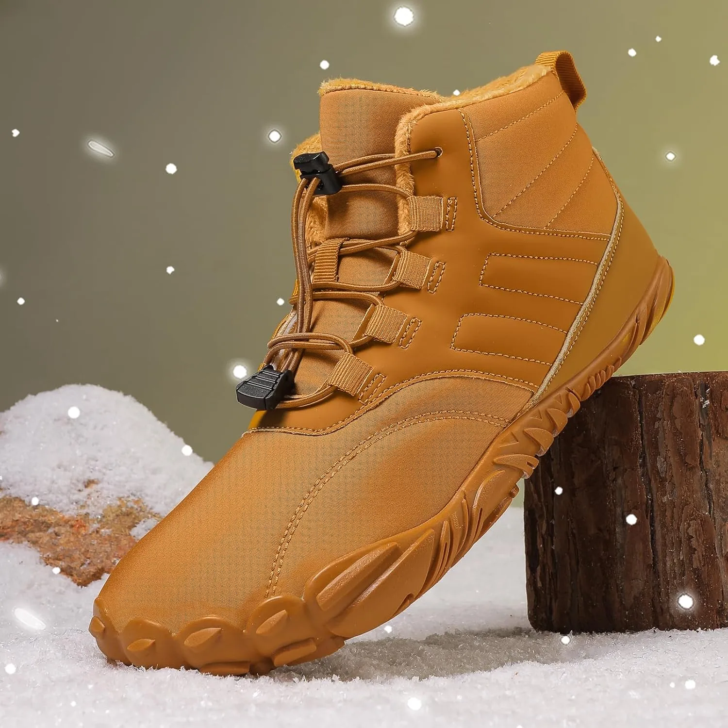 Hike Winter Footwear Barefoot Shoes, Winter Barefoot Shoe for Women Men, Wide Toe Box Walking Snow Boots Warm Sneakers