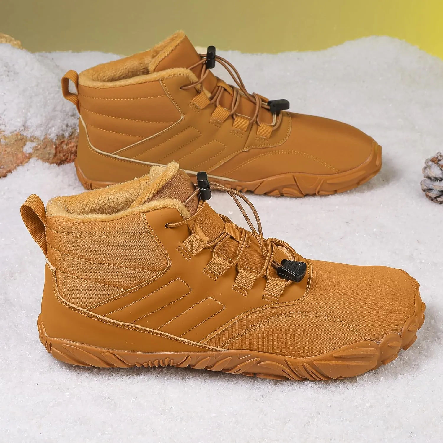 Hike Winter Footwear Barefoot Shoes, Winter Barefoot Shoe for Women Men, Wide Toe Box Walking Snow Boots Warm Sneakers