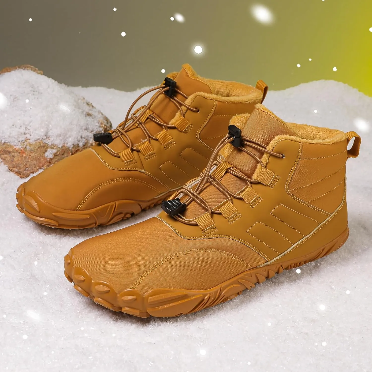Hike Winter Footwear Barefoot Shoes, Winter Barefoot Shoe for Women Men, Wide Toe Box Walking Snow Boots Warm Sneakers