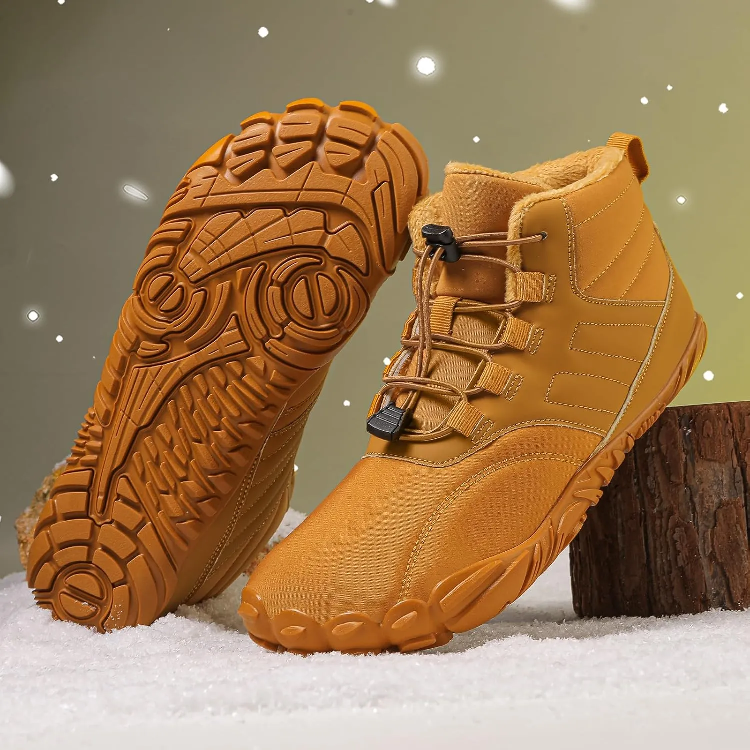 Hike Winter Footwear Barefoot Shoes, Winter Barefoot Shoe for Women Men, Wide Toe Box Walking Snow Boots Warm Sneakers