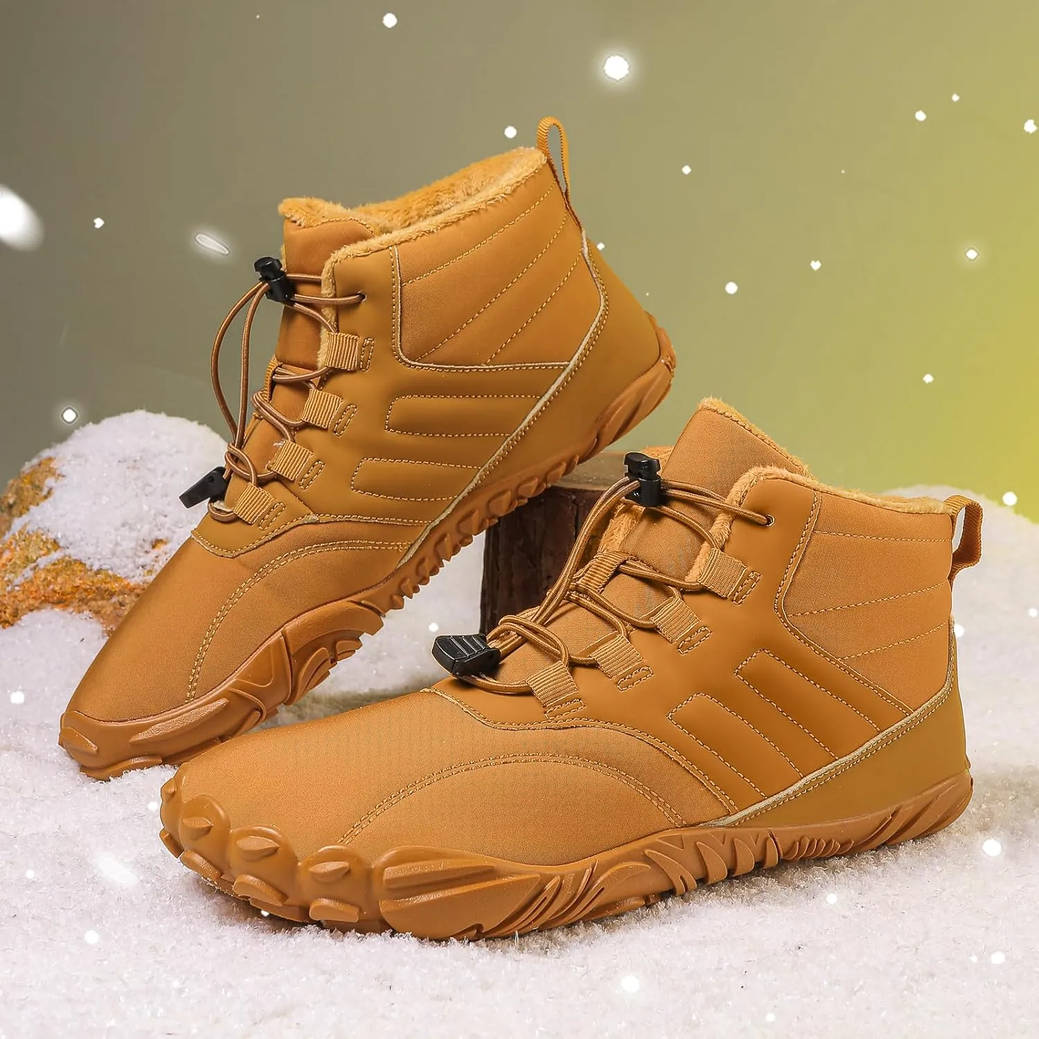 Hike Winter Footwear Barefoot Shoes, Winter Barefoot Shoe for Women Men, Wide Toe Box Walking Snow Boots Warm Sneakers