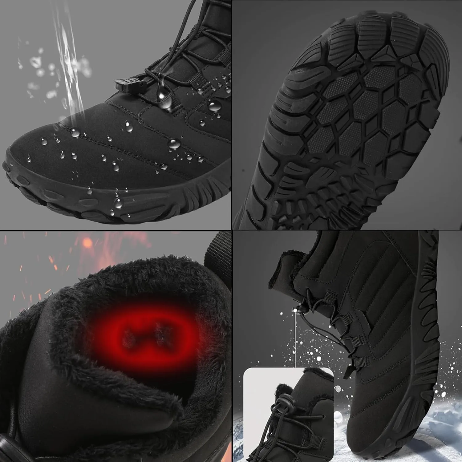 Hike Winter Footwear Barefoot Shoes Women Men, 2024 Waterproof Wide Toe Box Barefoot Shoes, Walking Boots