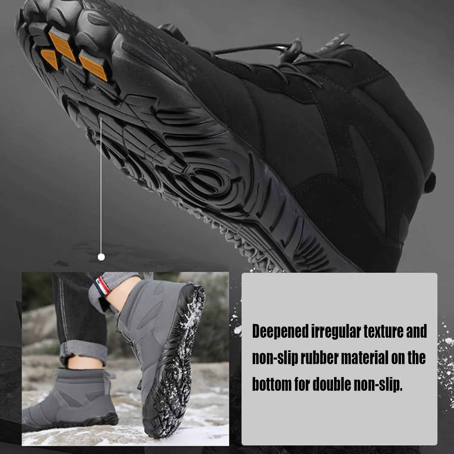 Hike Winter Footwear Barefoot Shoes Women Men, 2024 Waterproof Wide Toe Box Barefoot Shoes, Walking Boots