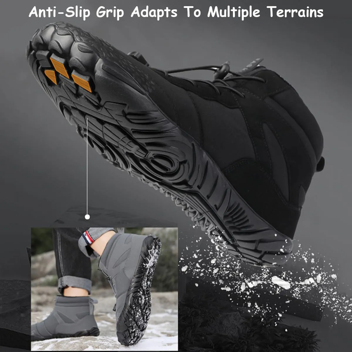 Hike Winter Footwear Barefoot Shoes Womens, Waterproof Hiking Boots, Wide Wide Toe Box Walking Shoes Men
