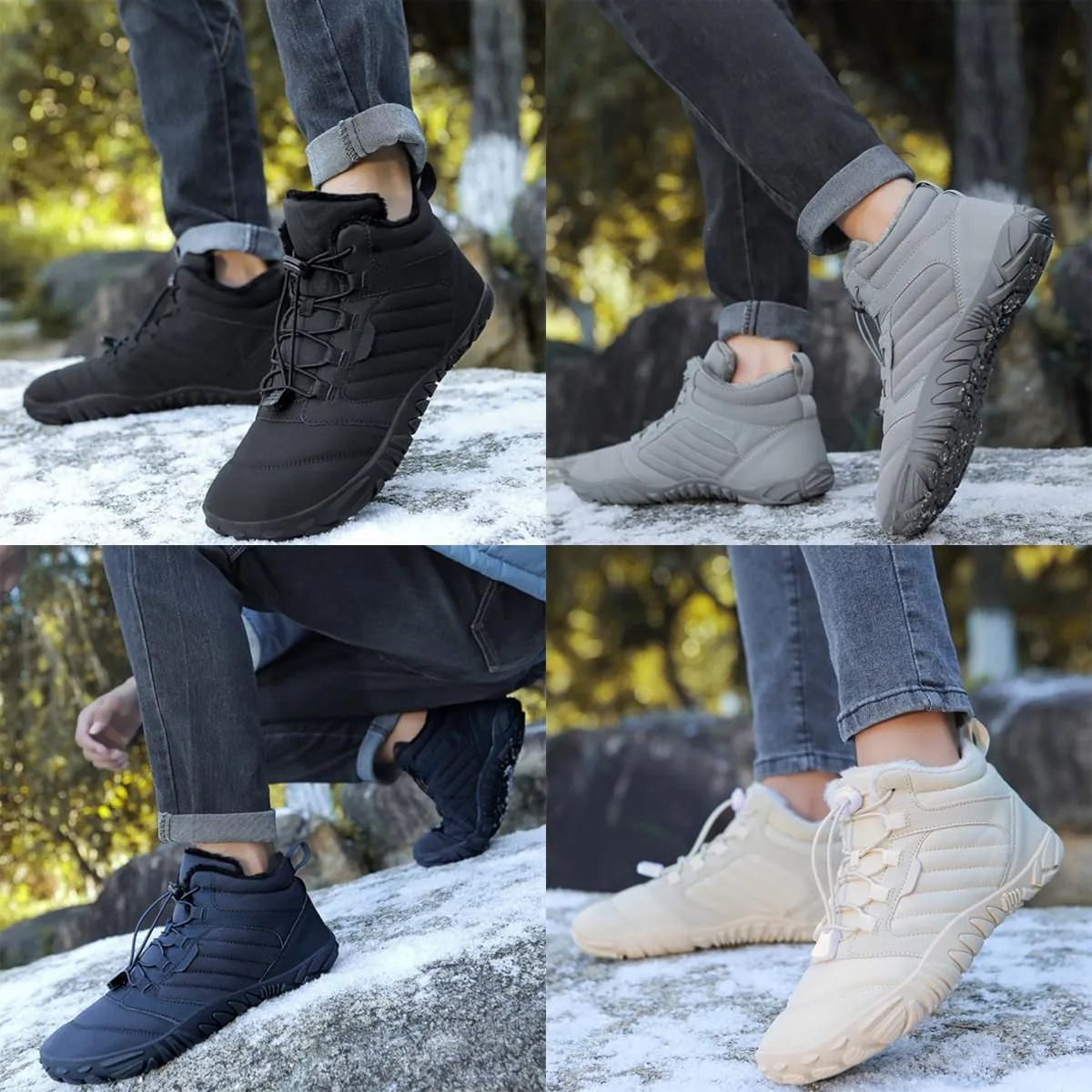 Hike Winter Footwear Barefoot Shoes Womens, Waterproof Hiking Boots, Wide Wide Toe Box Walking Shoes Men