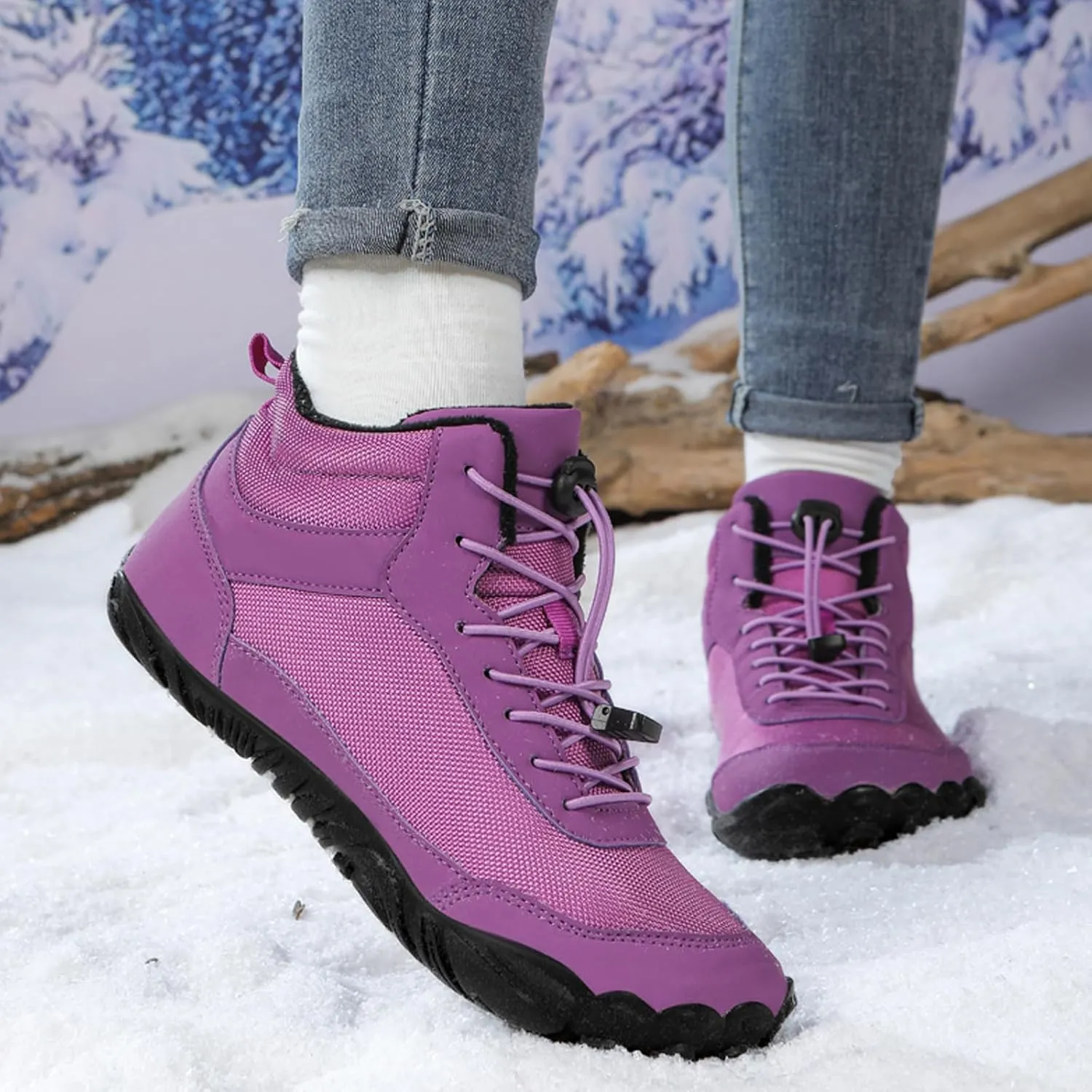 Hike Winter Footwear Barefoot Womens, 2024 Waterproof Autumn Wide Toe Box Barefoot Walking Shoes Boots
