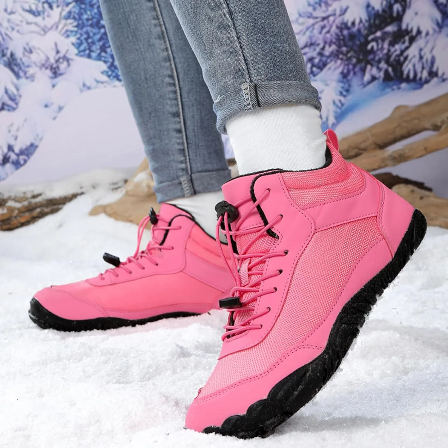 Hike Winter Footwear Barefoot Womens, 2024 Waterproof Autumn Wide Toe Box Barefoot Walking Shoes Boots