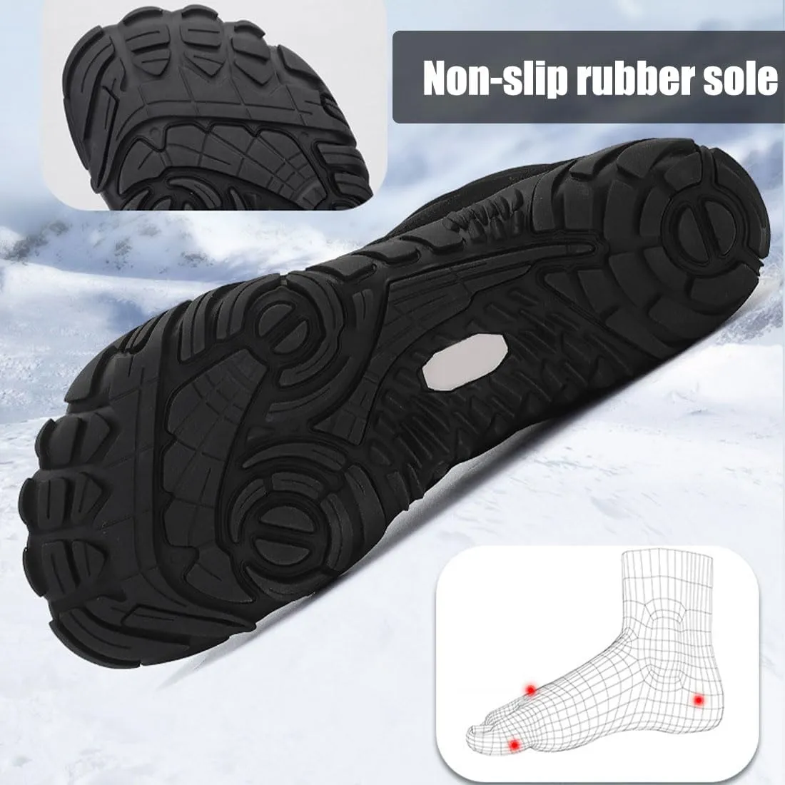 Hike Winter Footwear Barefoot Womens Mens, Waterproof Non-Slip Barefoot Winter Boots Wide Toe Box