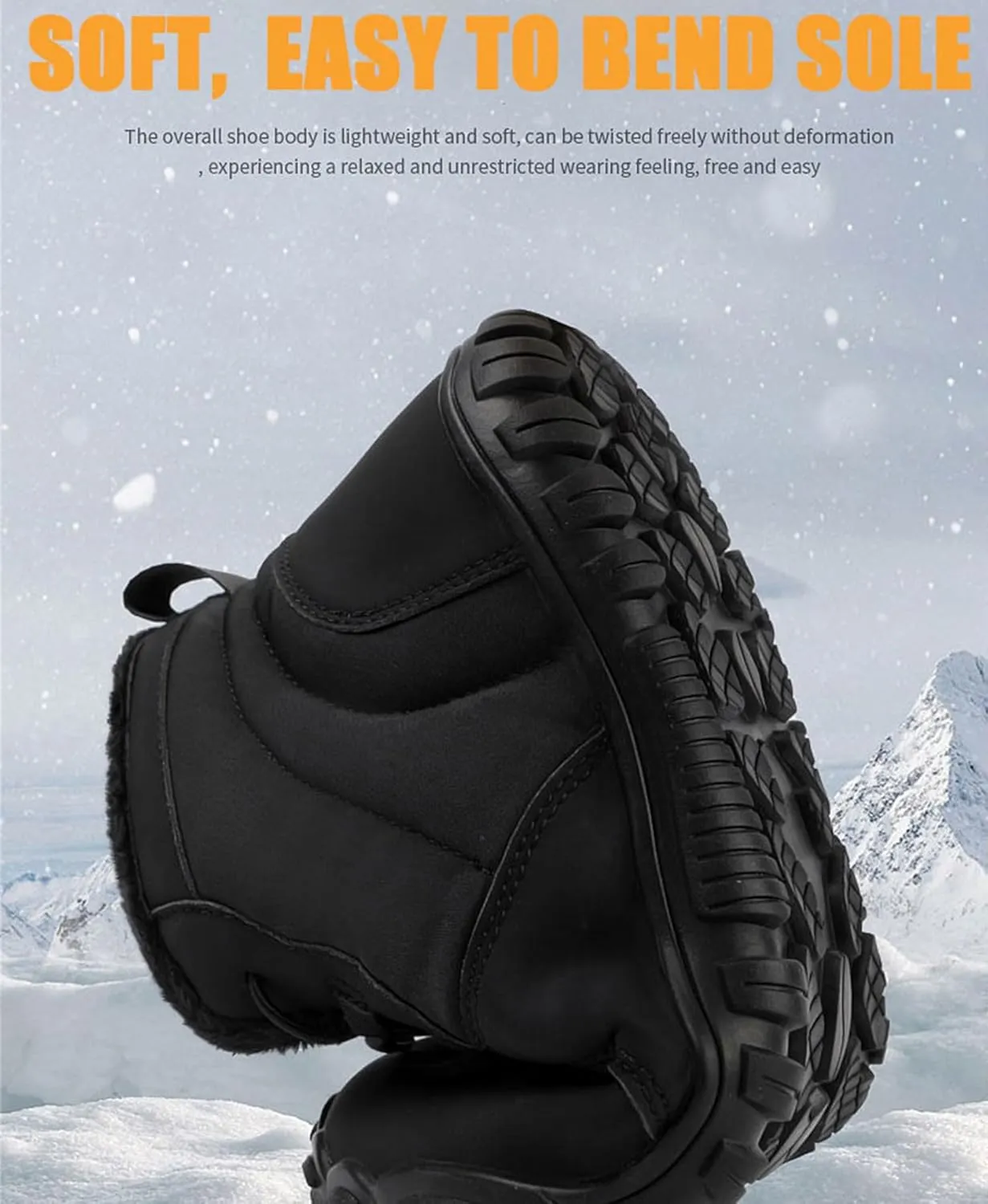 Hike Winter Footwear Barefoot Womens Mens, Waterproof Non-Slip Barefoot Winter Boots Wide Toe Box