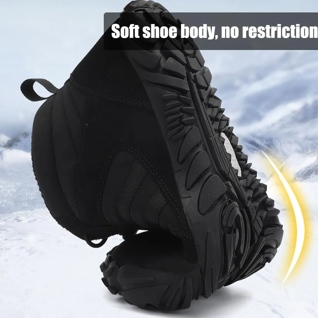 Hike Winter Footwear Barefoot Womens Mens, Waterproof Non-Slip Barefoot Winter Boots Wide Toe Box