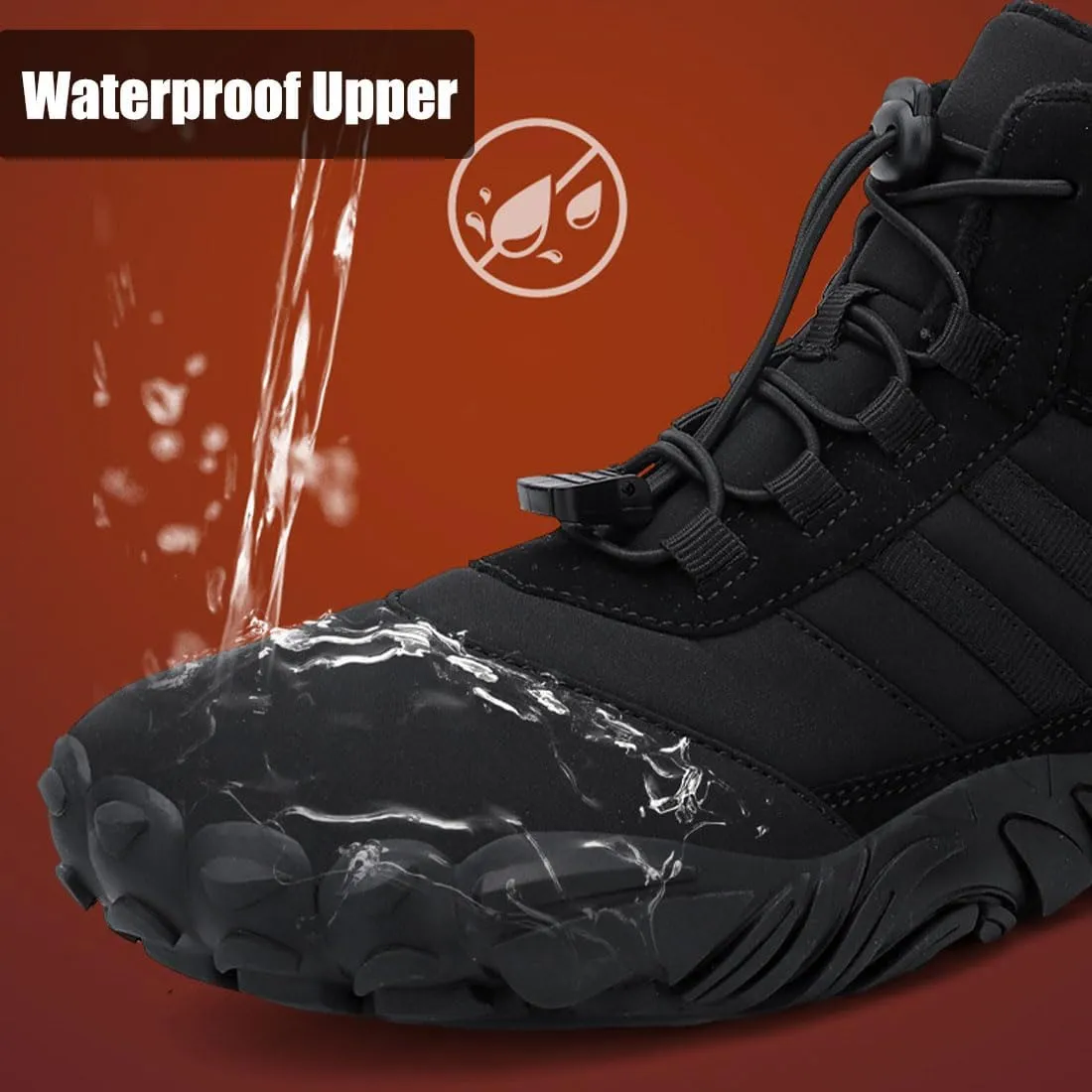 Hike Winter Footwear Barefoot Womens Mens, Waterproof Non-Slip Barefoot Winter Boots Wide Toe Box