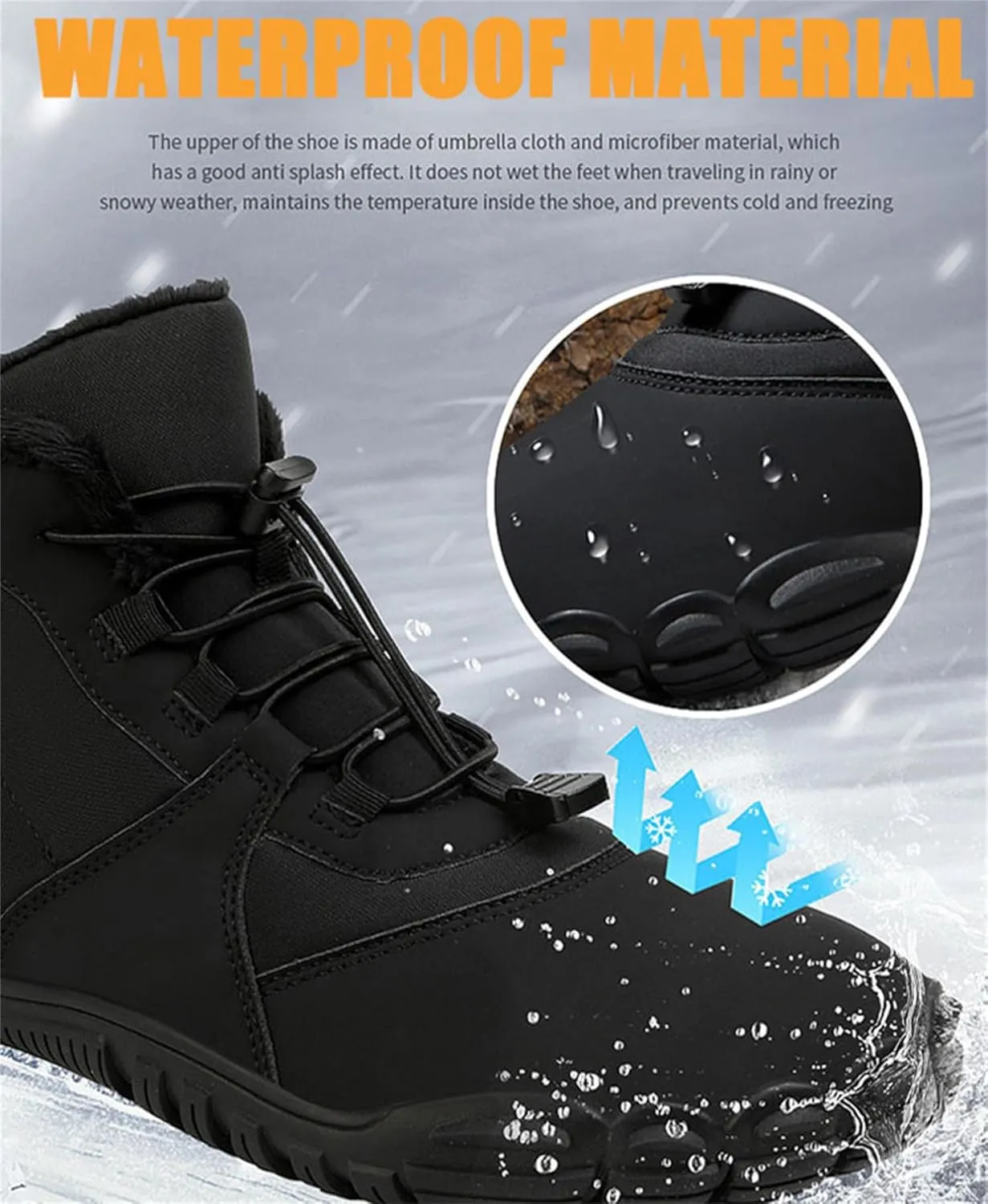 Hike Winter Footwear Barefoot Womens Mens, Waterproof Non-Slip Barefoot Winter Boots Wide Toe Box
