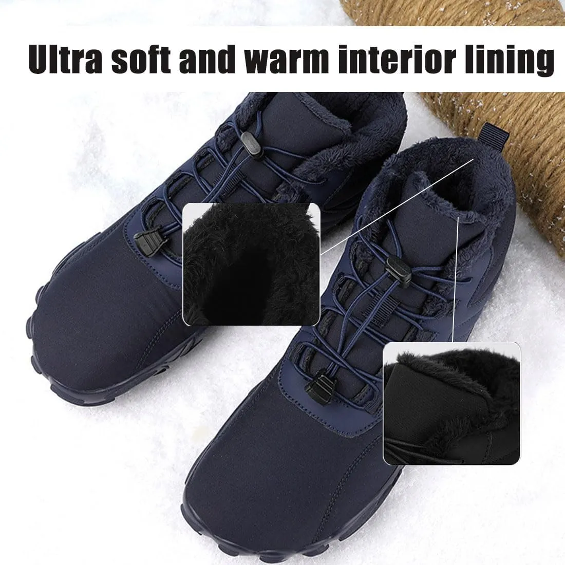Hike Winter Footwear Barefoot Womens Mens, Waterproof Non-Slip Barefoot Winter Boots Wide Toe Box